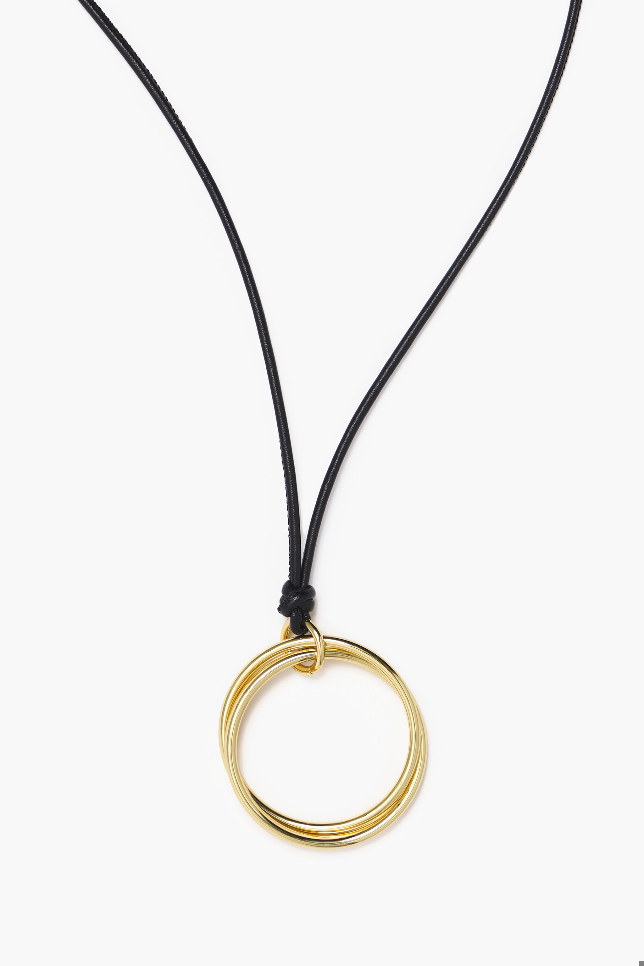 Black Cord and Gold Heart Lariat Necklace – Bissuterie
