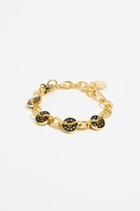 Black logos gold chain bracelet