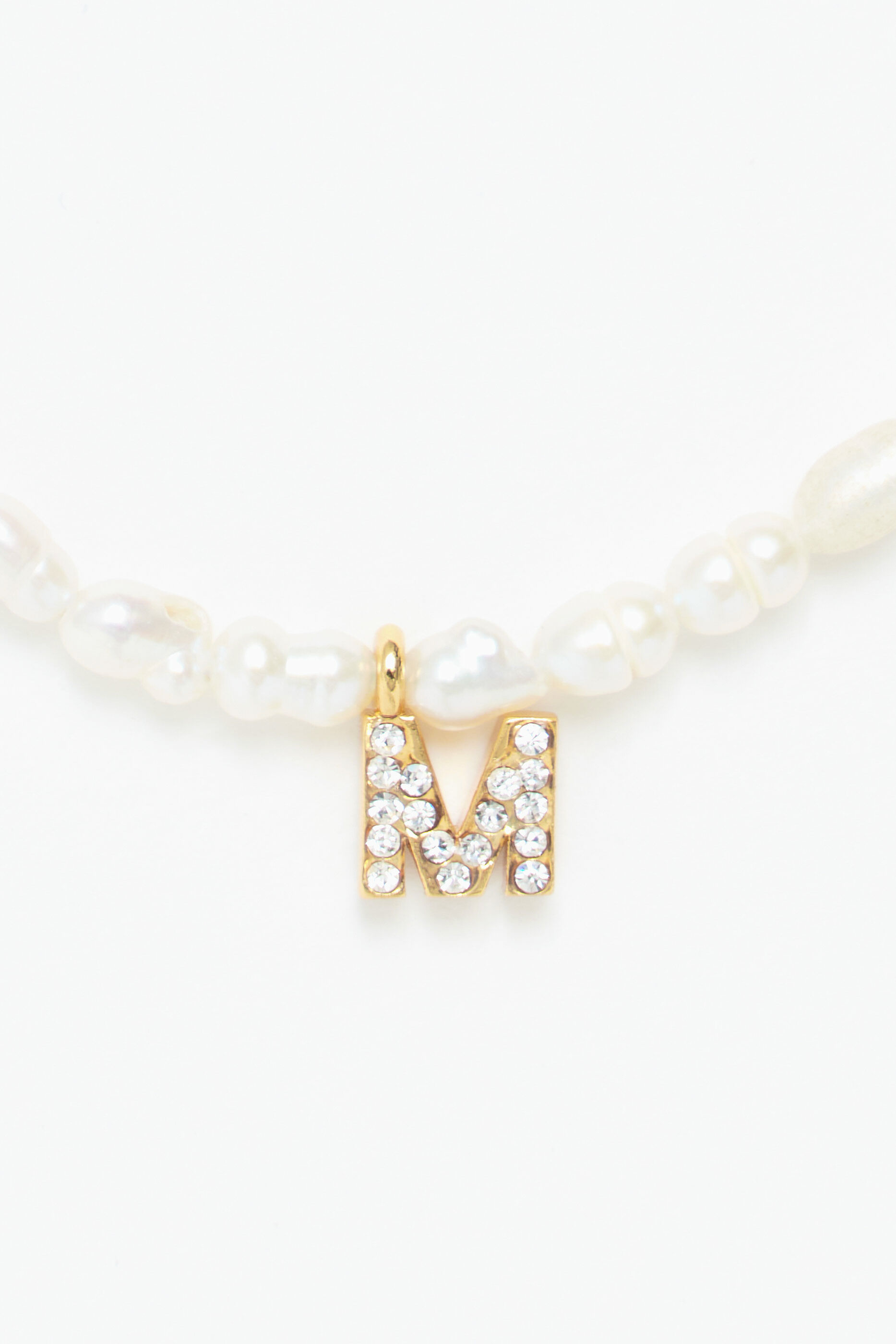 Letter M pearl necklace