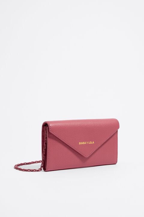 Prada Saffiano Wallet On Chain in pink calf leather leather ref