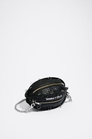 Bimba Y Lola Xs Silver Leather Pocket Bumbag