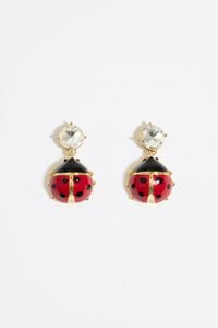 Pendientes cristal y mariquita rojos