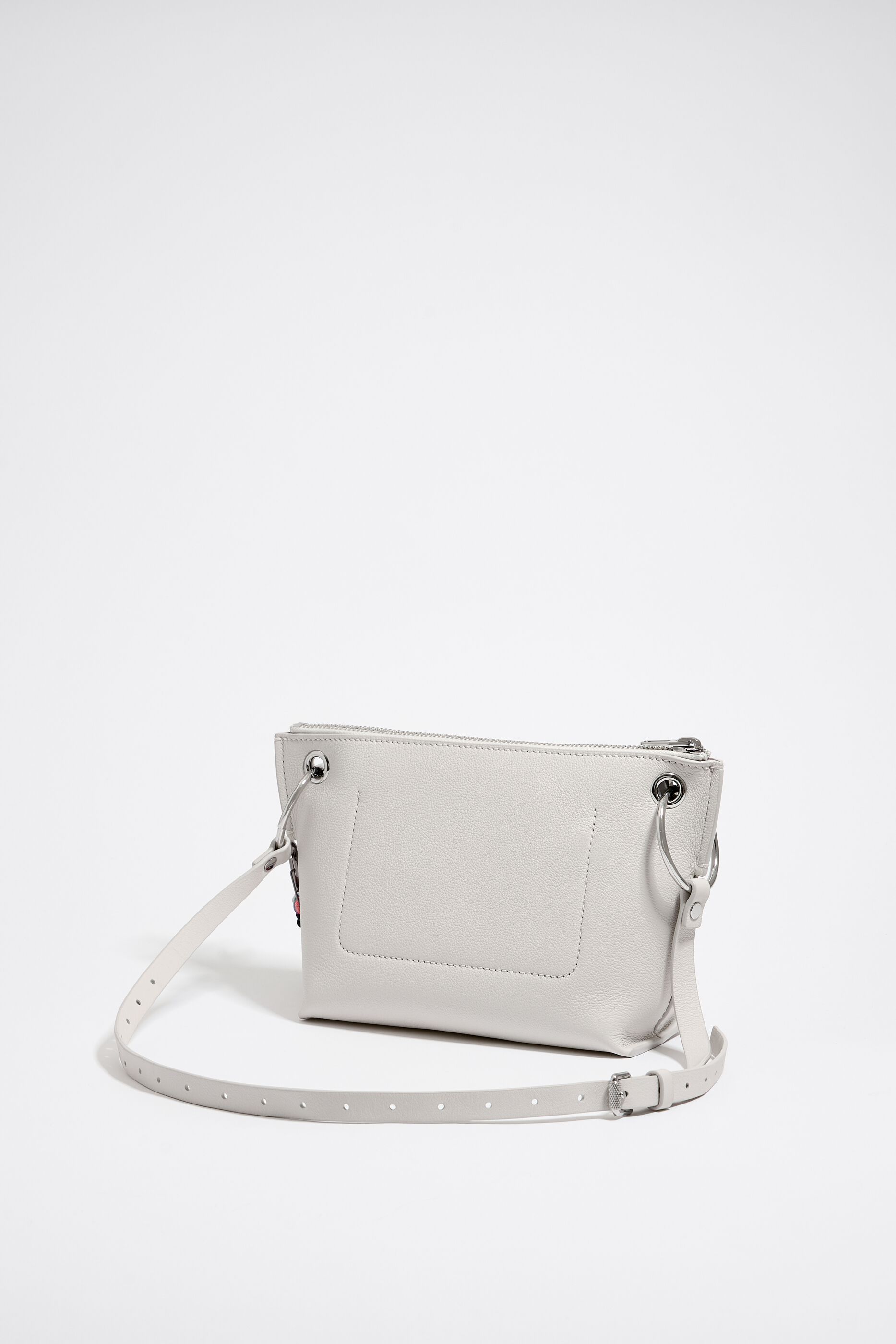 Medium off-white leather trapezium bag