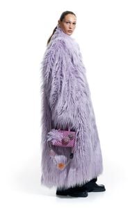 Lilac fur maxi coat