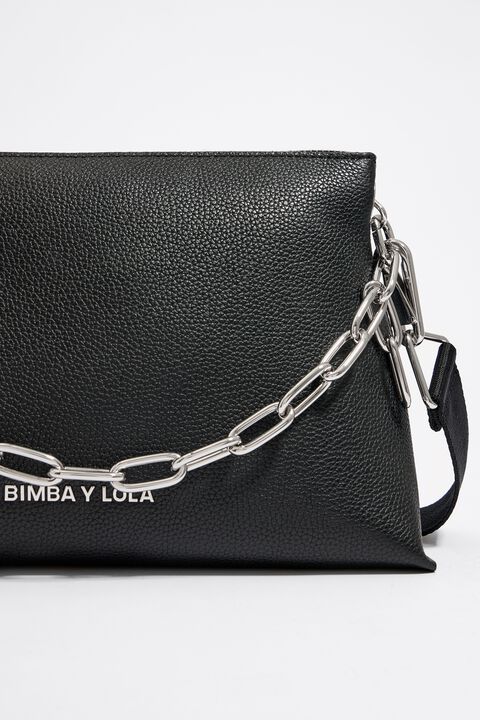 Bimba Y Lola S Black Leather Trapezium Bag