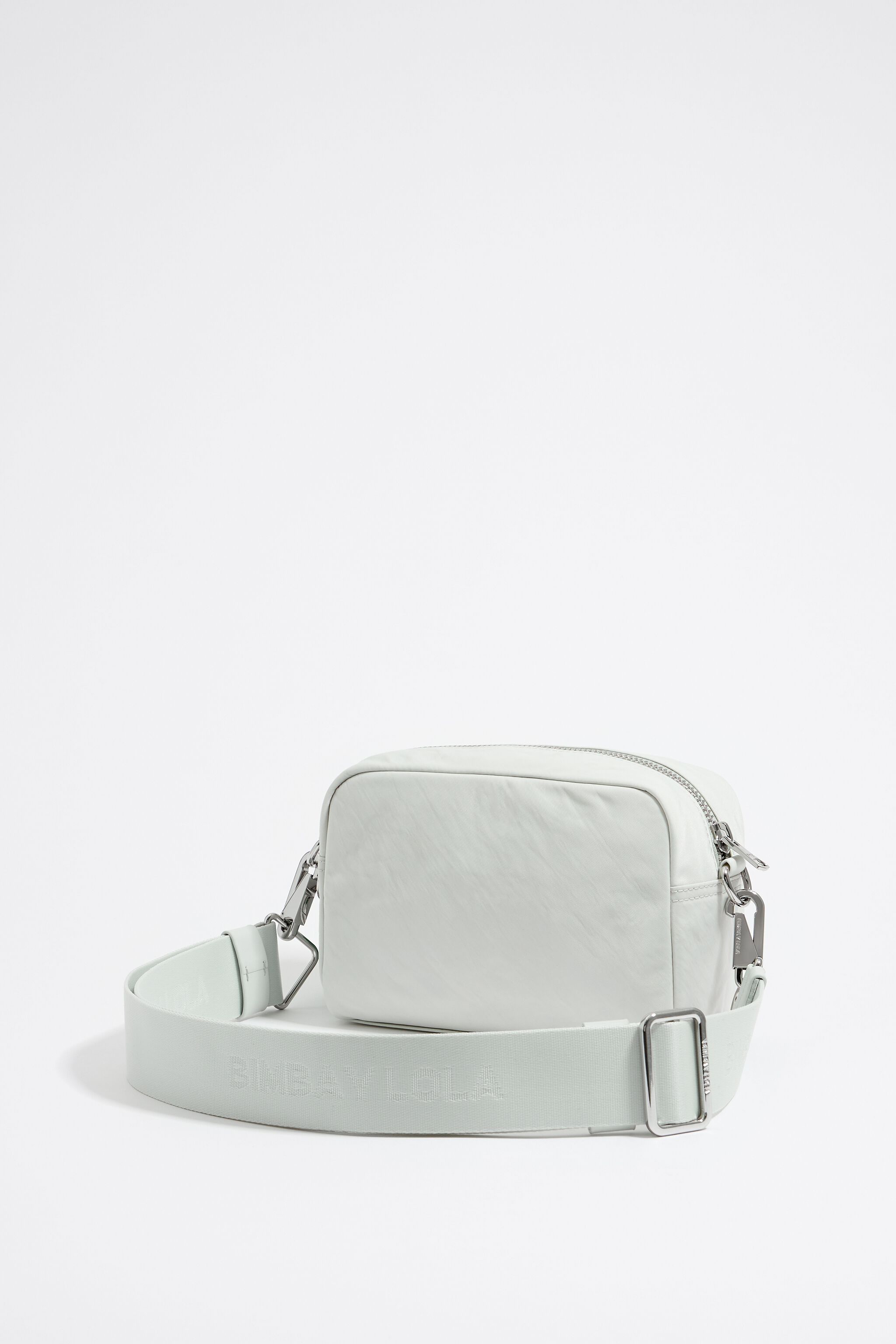 S ice gray nylon crossbody bag