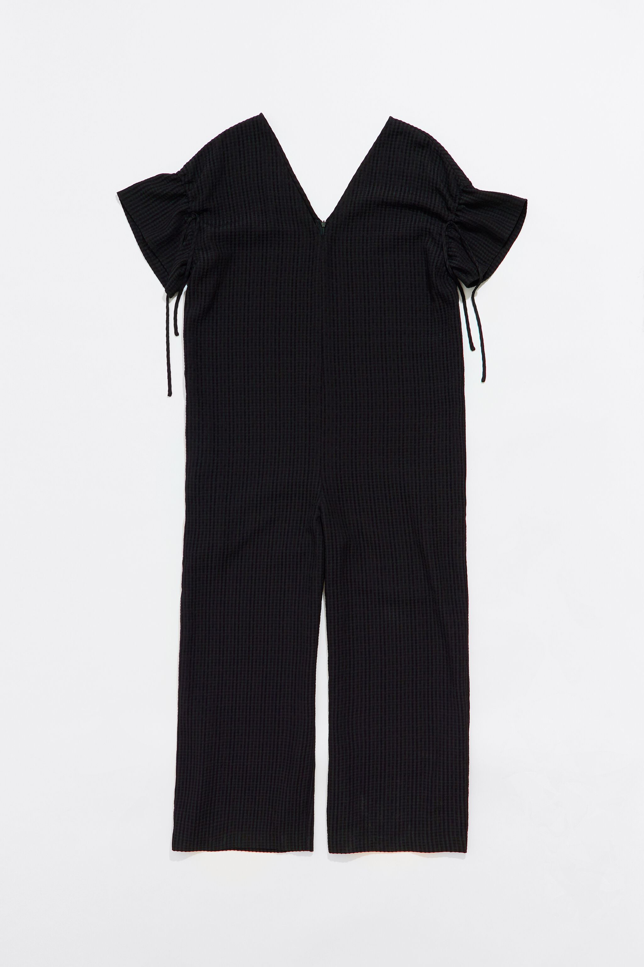 Oversize black cotton jumpsuit