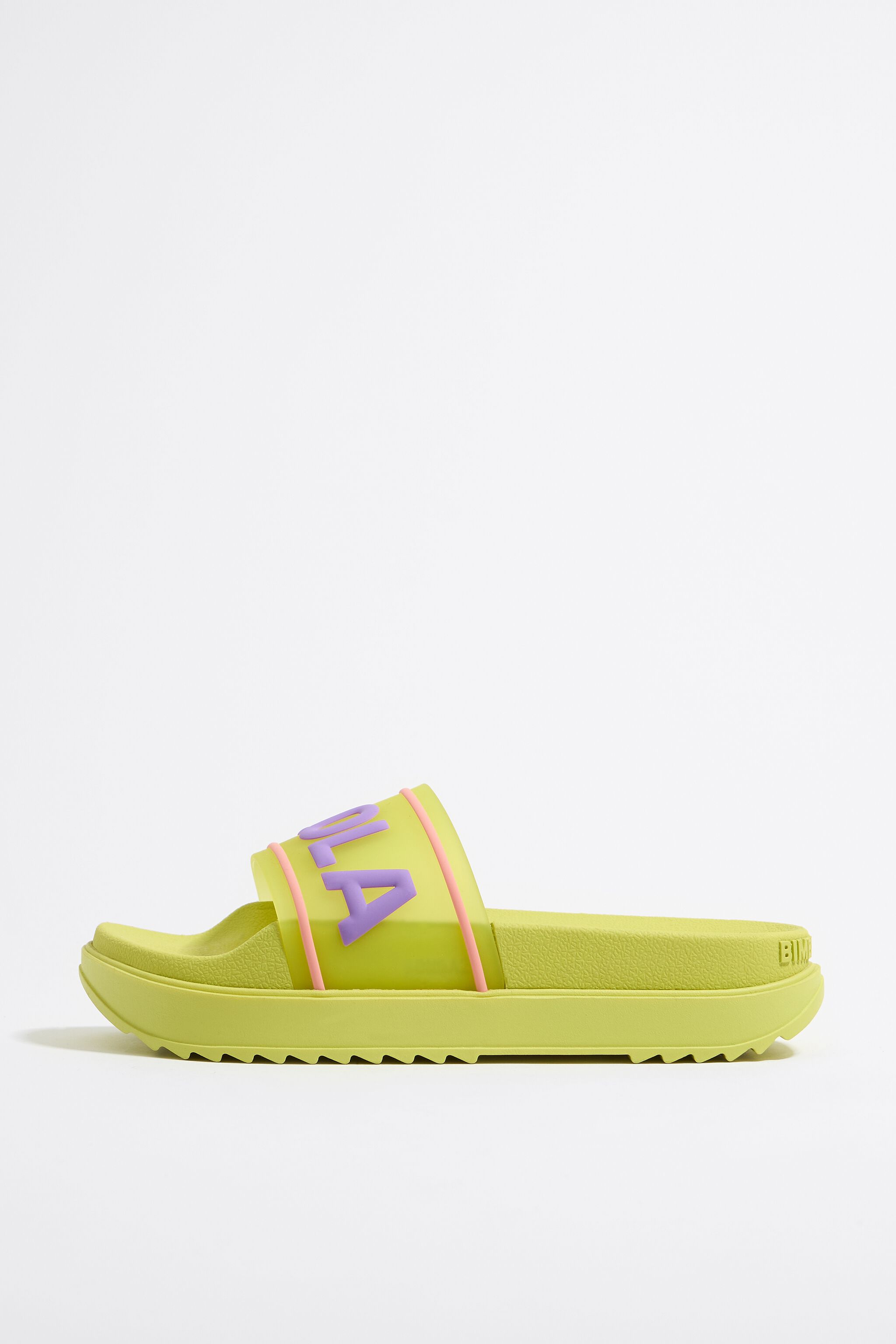 Yellow logo platform flip-flop