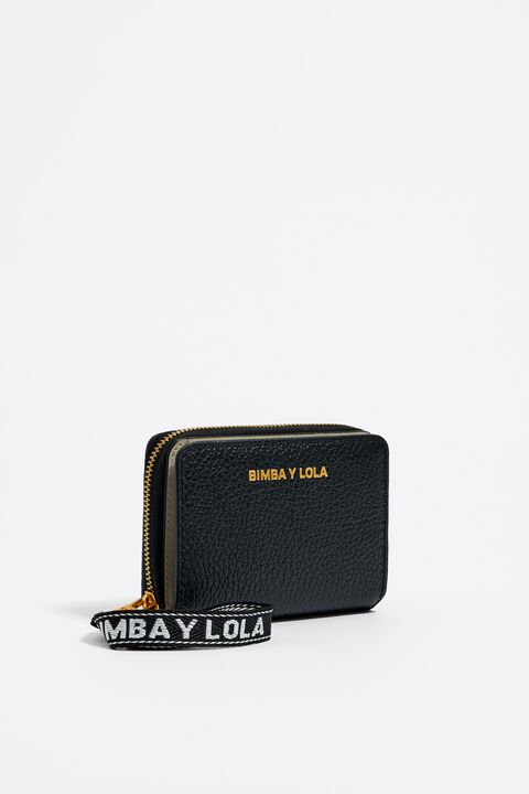 Bimba Y Lola Logo-print Leather Purse In Black