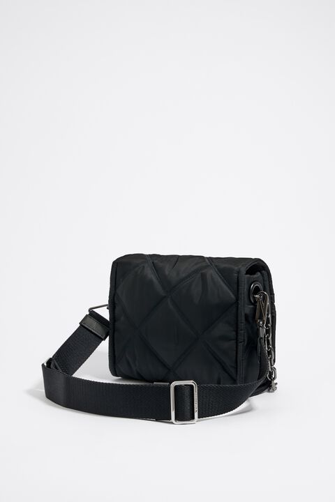 Bimba Y Lola M Black Padded Nylon Crossbody Bag, Luxury, Bags