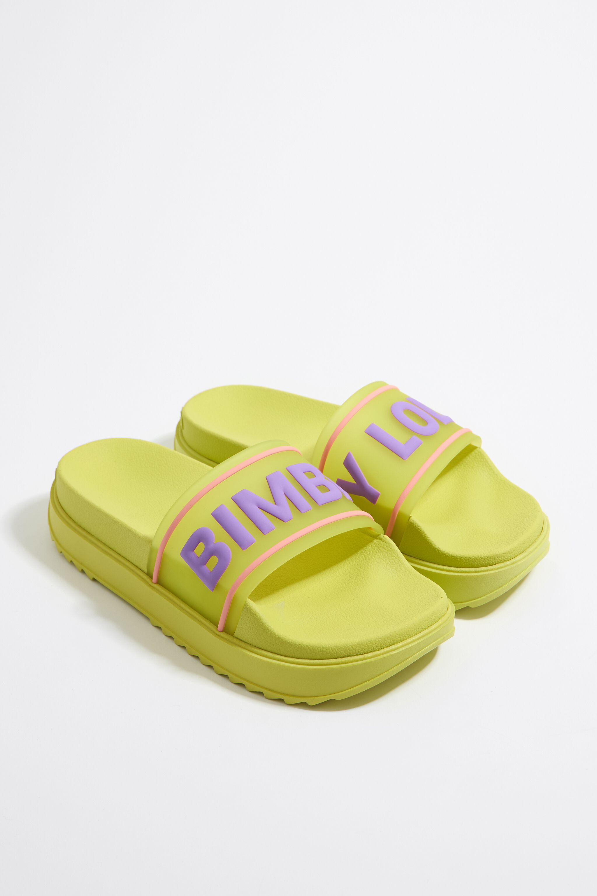 Yellow logo platform flip-flop