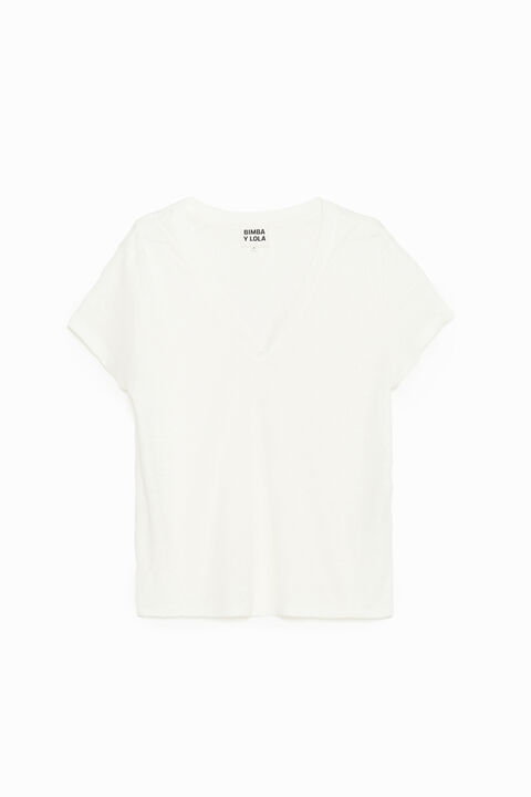 White V Neck T Shirt